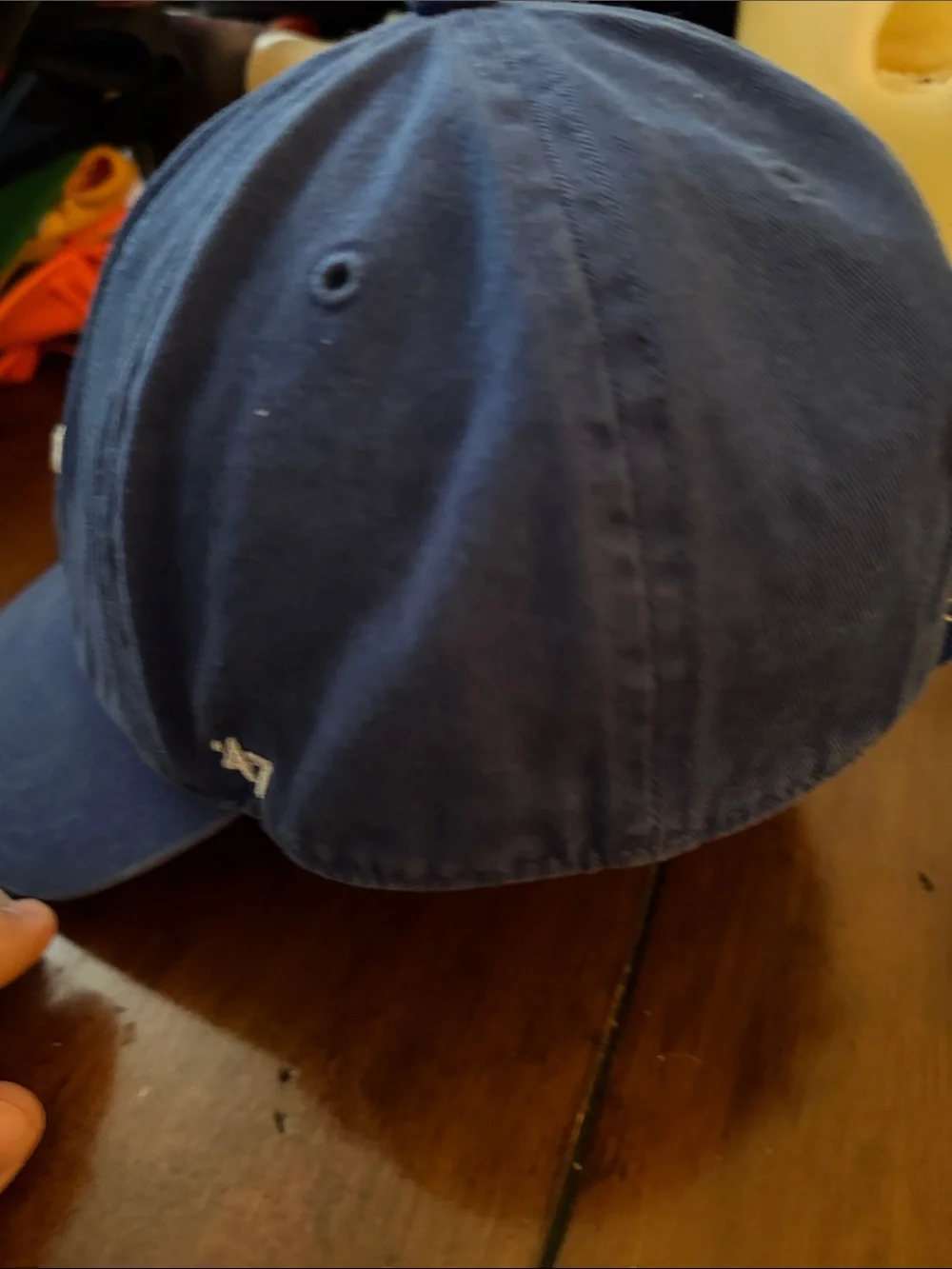 LA Logo Kids Baseball Cap - Navy with White Embroidery